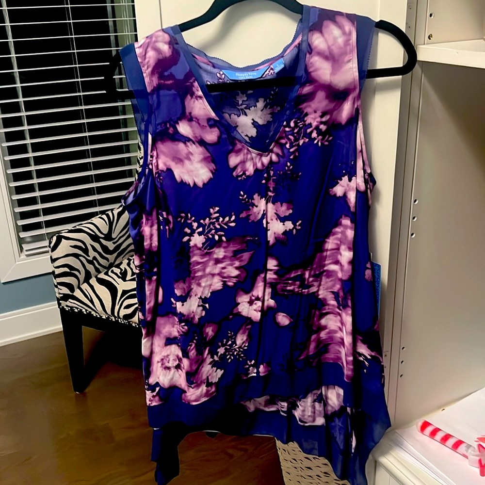 Blue and purple summer top